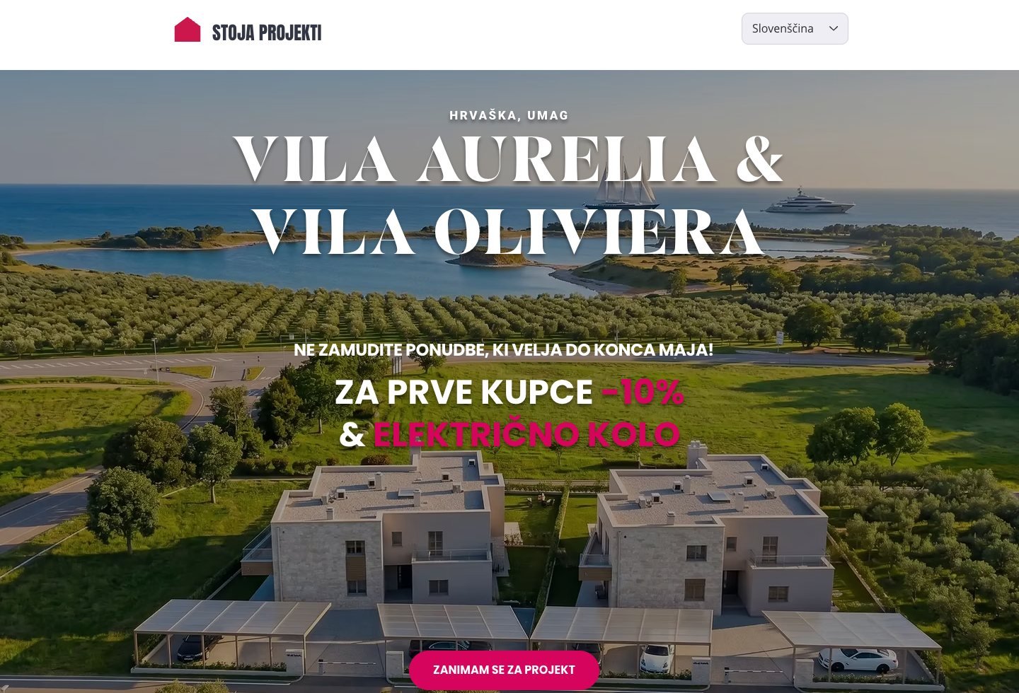 Spletna stran Vila Aurelia in Vila Oliviera